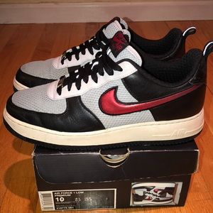 Nike Air Force 1 Low Premium- Metallic Silver/Red